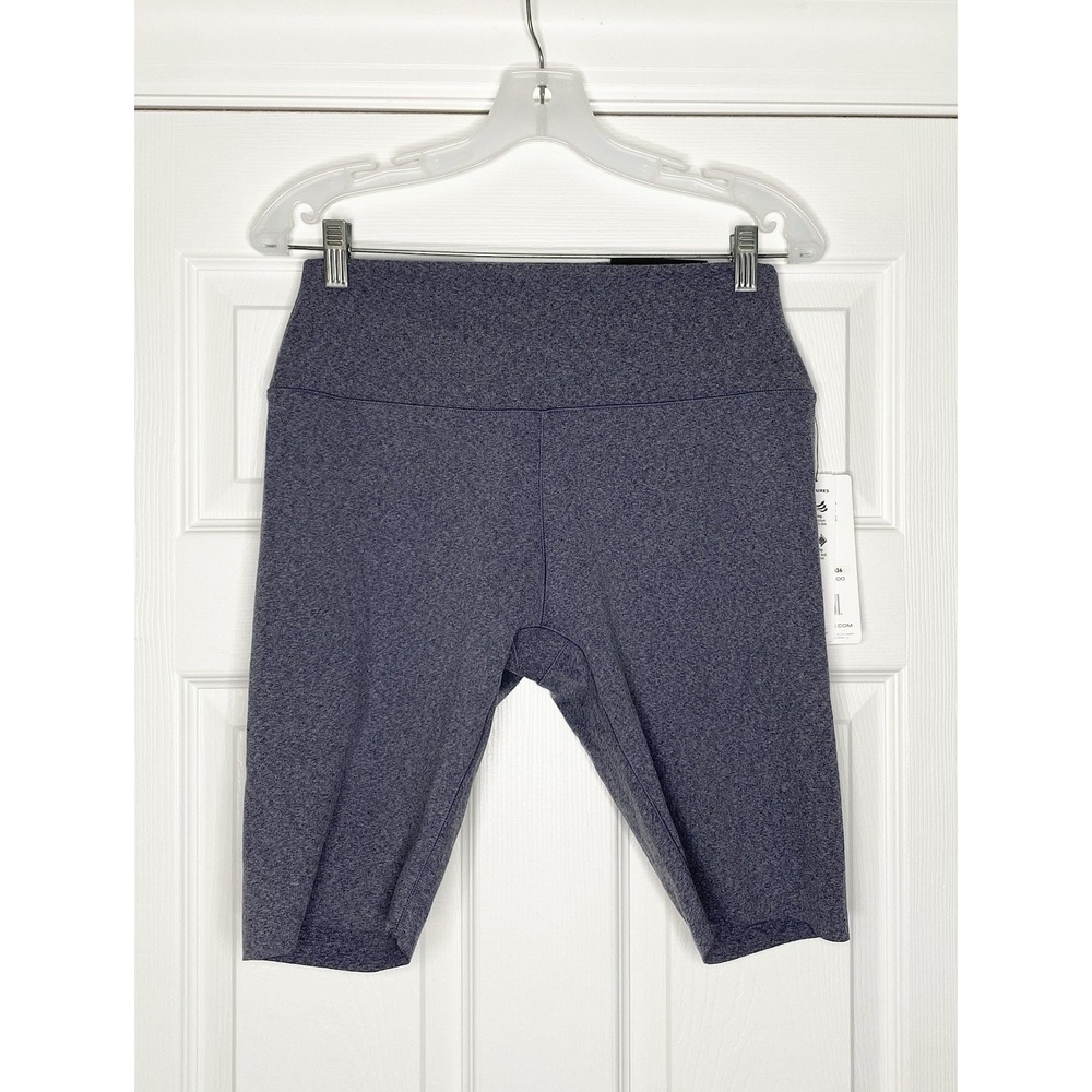 RBX Women's 9"‎ Inseam High Waisted Athletic Shorts Blue Grey Large New